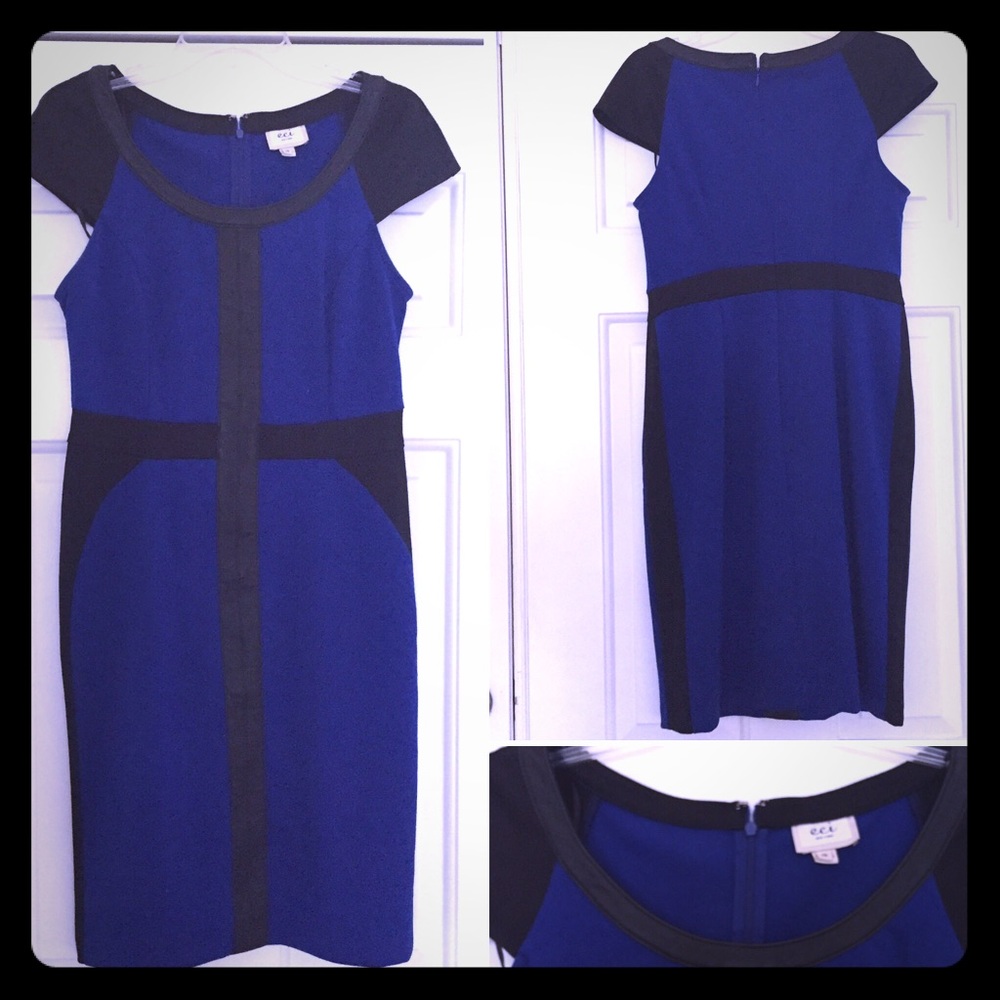 ECI New York  Royal Blue cap sleeve mini dress